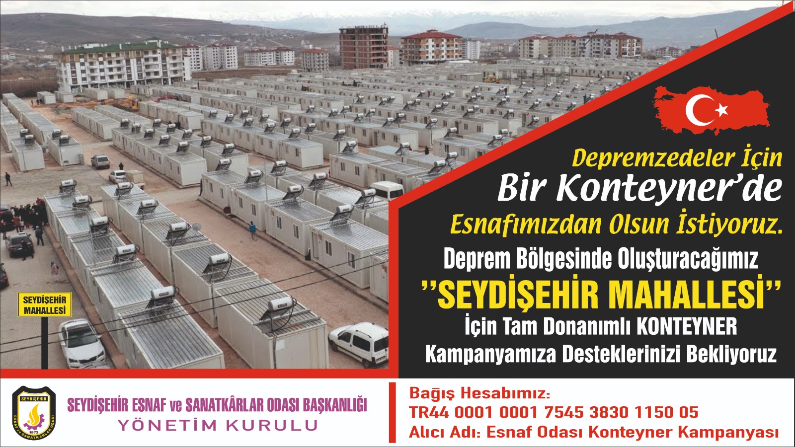 Seydişehir Esnafından Deprem Bölgesine Konteyner Desteği